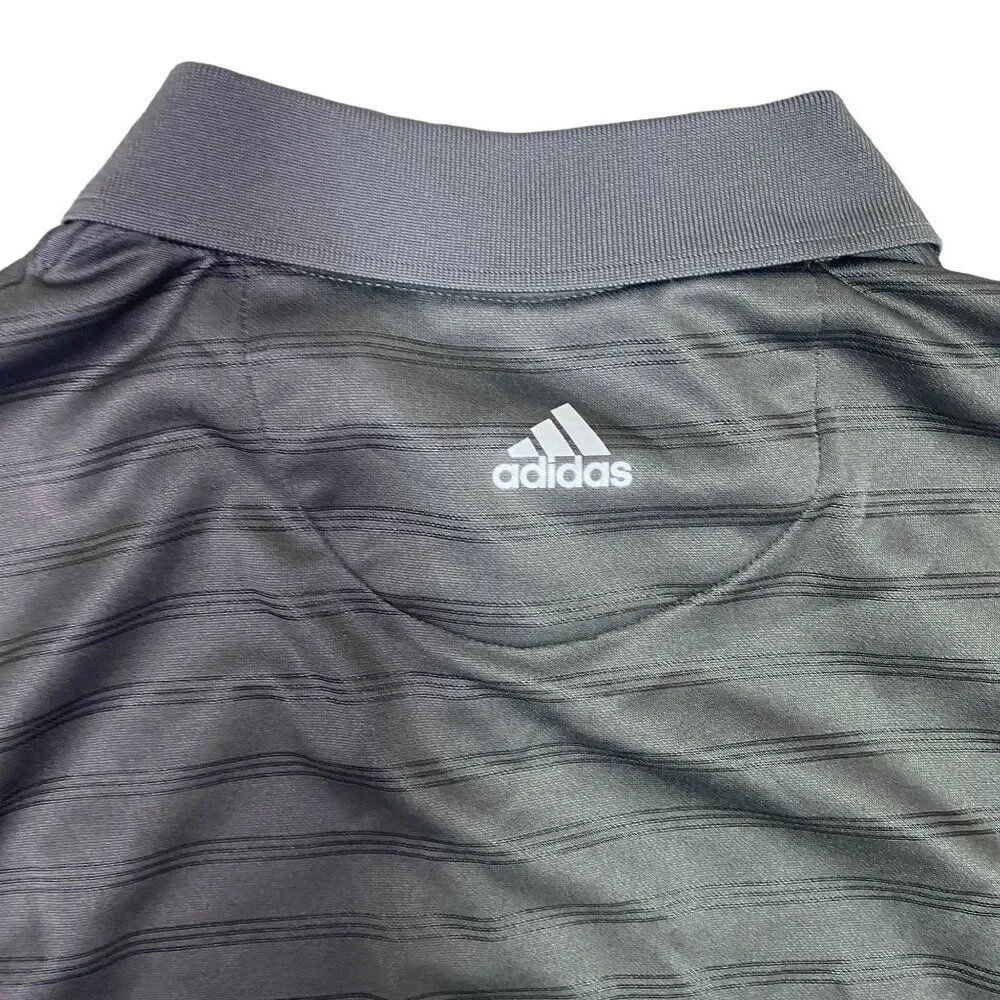 Adidas Polo Gray Stripe Mens Size Large